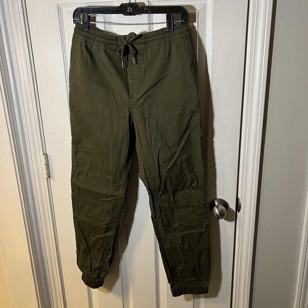 H&M Divided Pants Men's Size S Green Elastic Waist Jogger Style